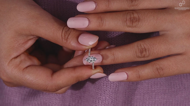 Lab grown diamond engagement ring