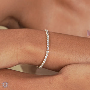 Round lab diamond tennis bracelet for women.
