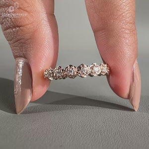 Beautiful flower style band featuring intricate handcrafted details.
