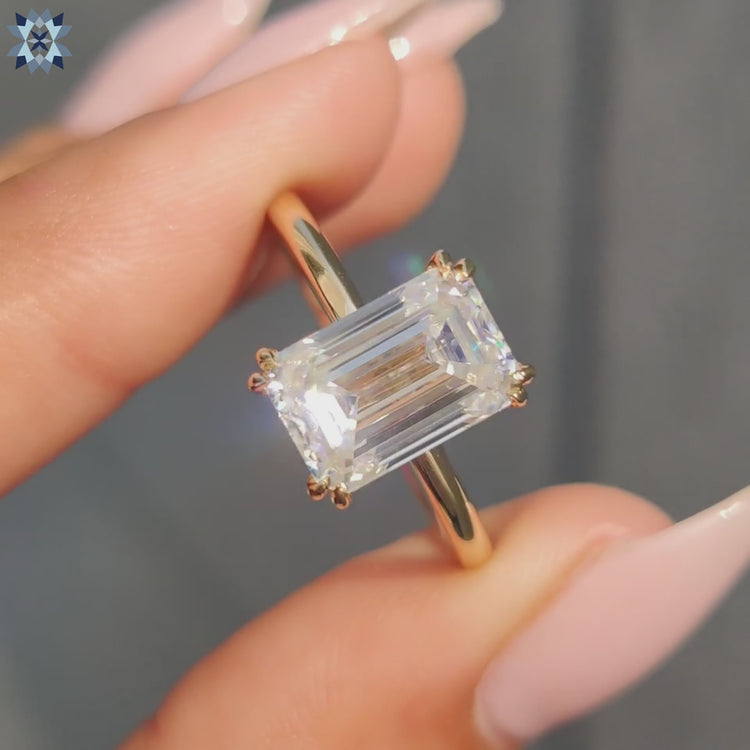 Emerald cut solitaire ring with timeless appeal
