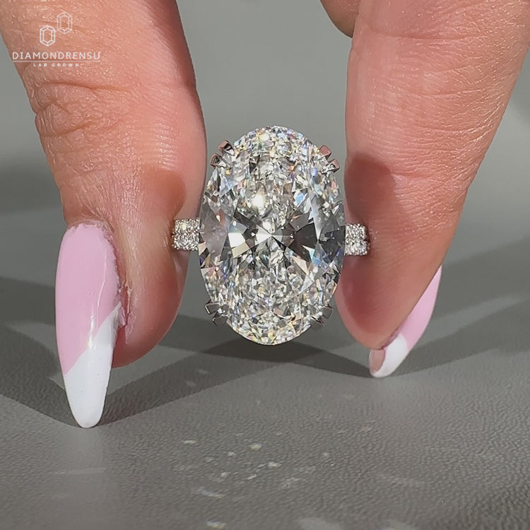 Double row pave engagement ring design.
