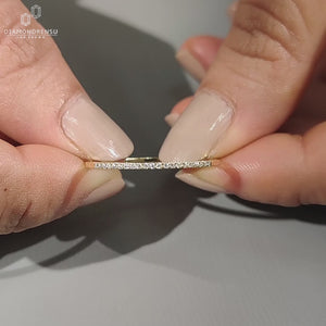 Lab grown diamond wedding band.