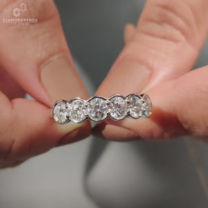 Lab grown diamond wedding band.