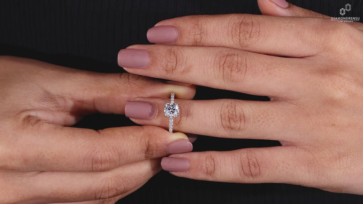 Lab grown diamond engagement ring