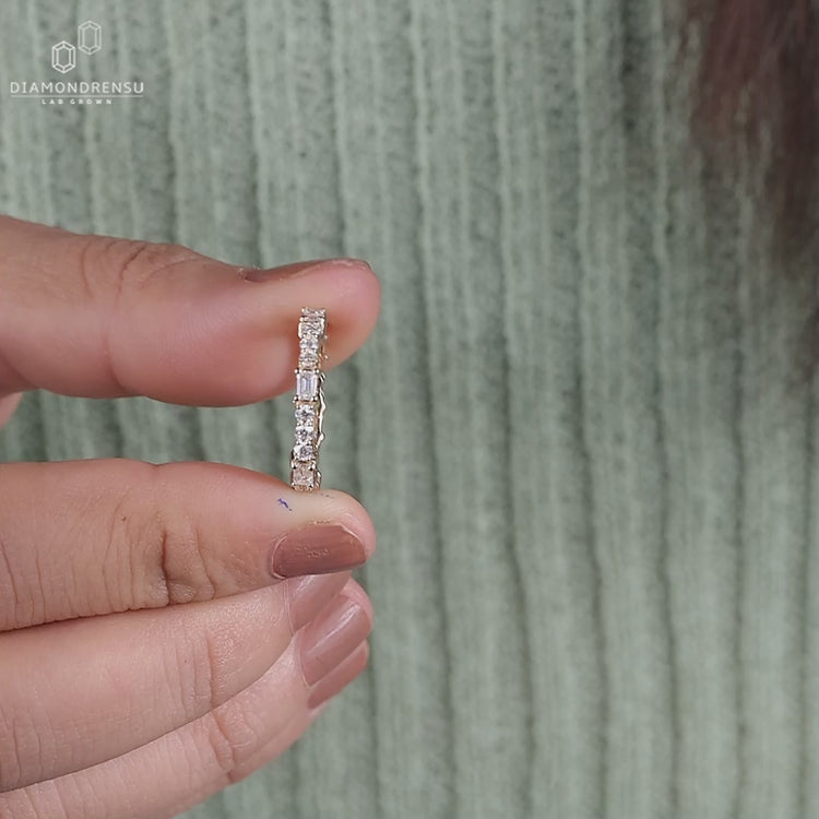 Lab grown diamond wedding band.