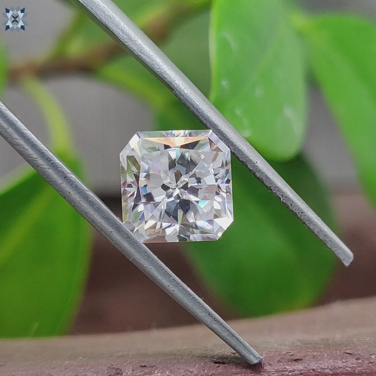 Moissanite Square Radiant Rensu Cut styled as loose moissanite stone perfect for pendant settings.