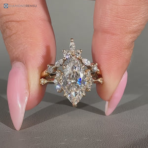 Diamondrensu handmade bridal set with lab grown diamond.