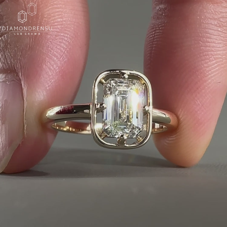 Lab Grown Diamond in a handcrafted, elegant solitaire setting.
