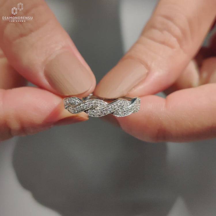 Lab grown diamond wedding band.