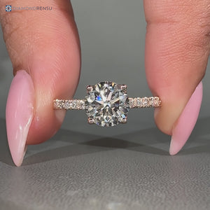 Tulip setting paired with pave style with round accents.
