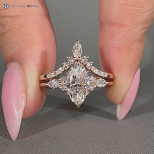 Marquise and round side stones complement this seven stone style.