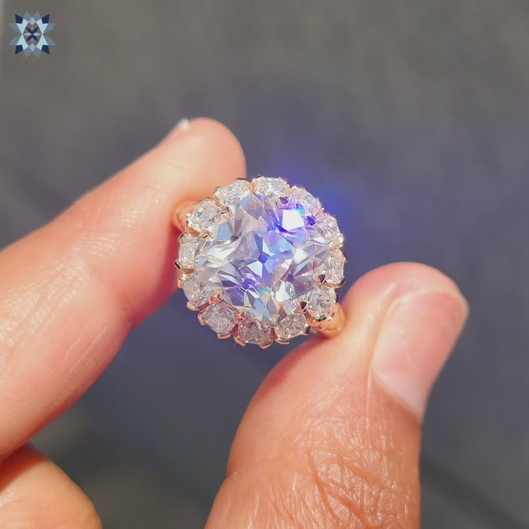 Under halo engagement ring with hidden sparkle.
