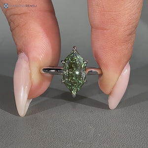 Lab grown Dutch marquise diamond ring with solitaire style.