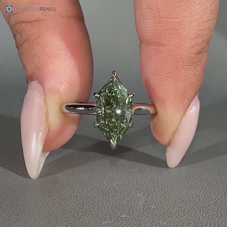 Lab grown Dutch marquise diamond ring with solitaire style.