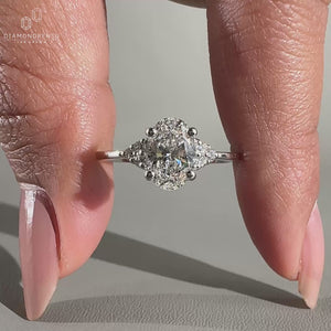 Oval Engagement Ring showcasing an elegant design with clarity.