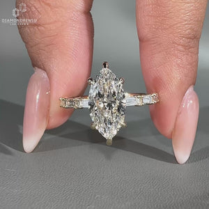 Marquise Cut Ring in a stunning pave setting design.
