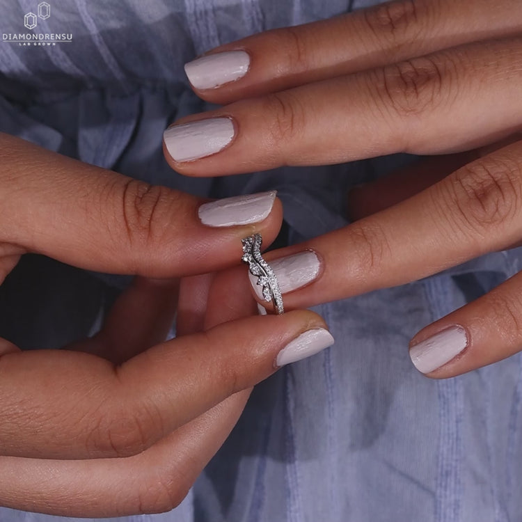 Lab grown diamond wedding band.