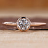 Rose Gold Round Diamond Bezel Set Engagement Ring
