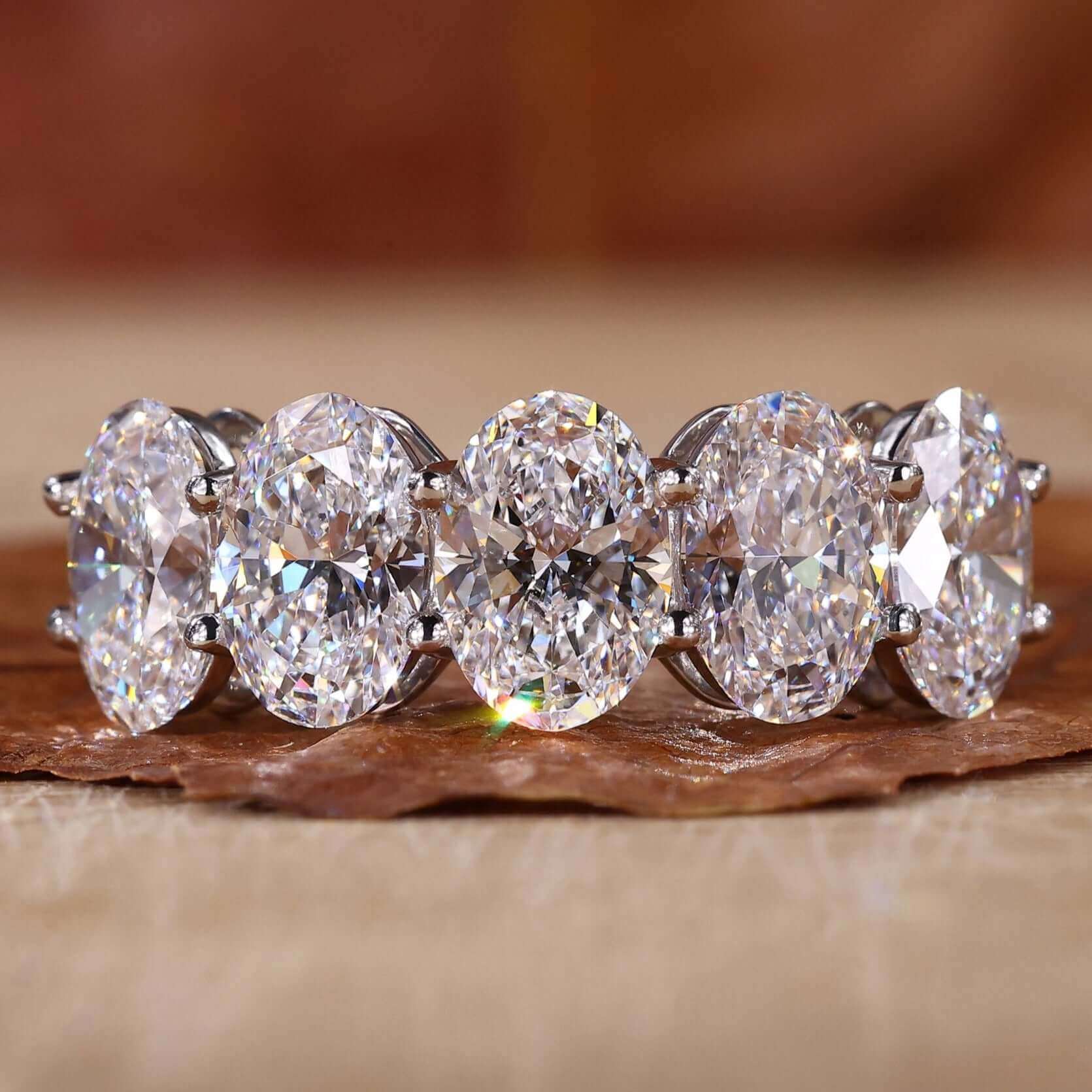 Five Stone Oval Lab Grown Diamond Ring For Women by Diamondrensu