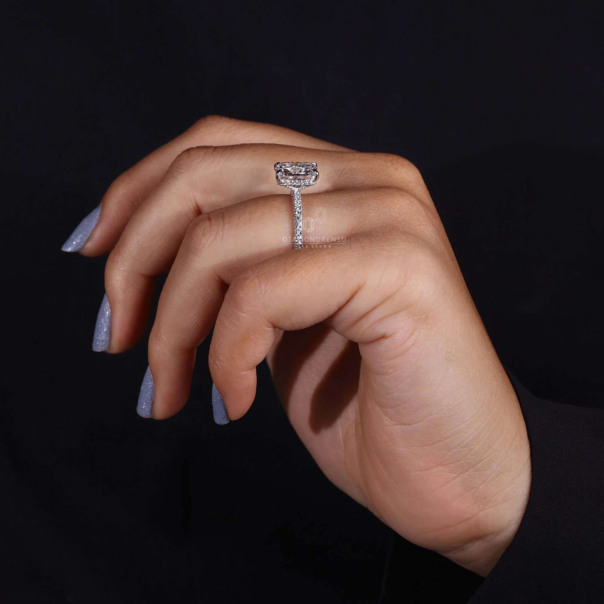 hand made lab grown diamond ring