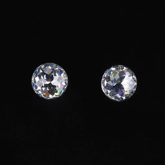 Pair of round rose cut moissanite stones with total carat weight from 0.50 to 4.0.
