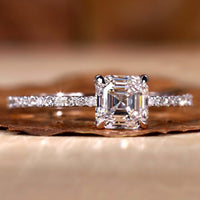 asscher cut diamond ring