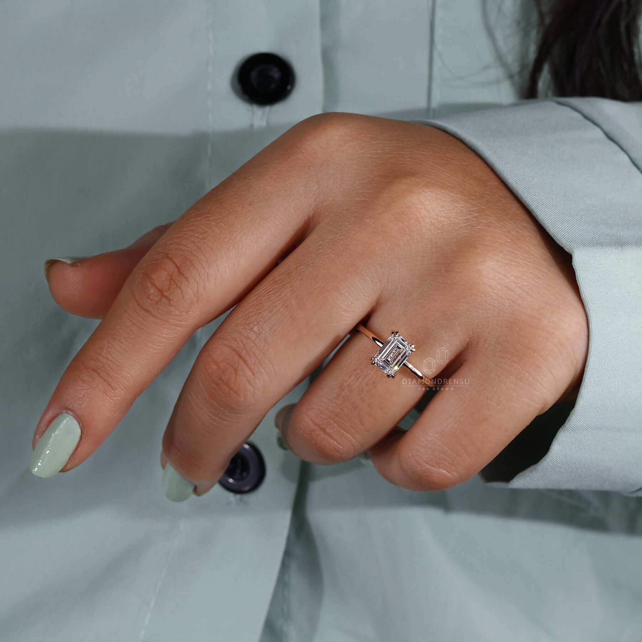 handcrafted lab created diamond ring
