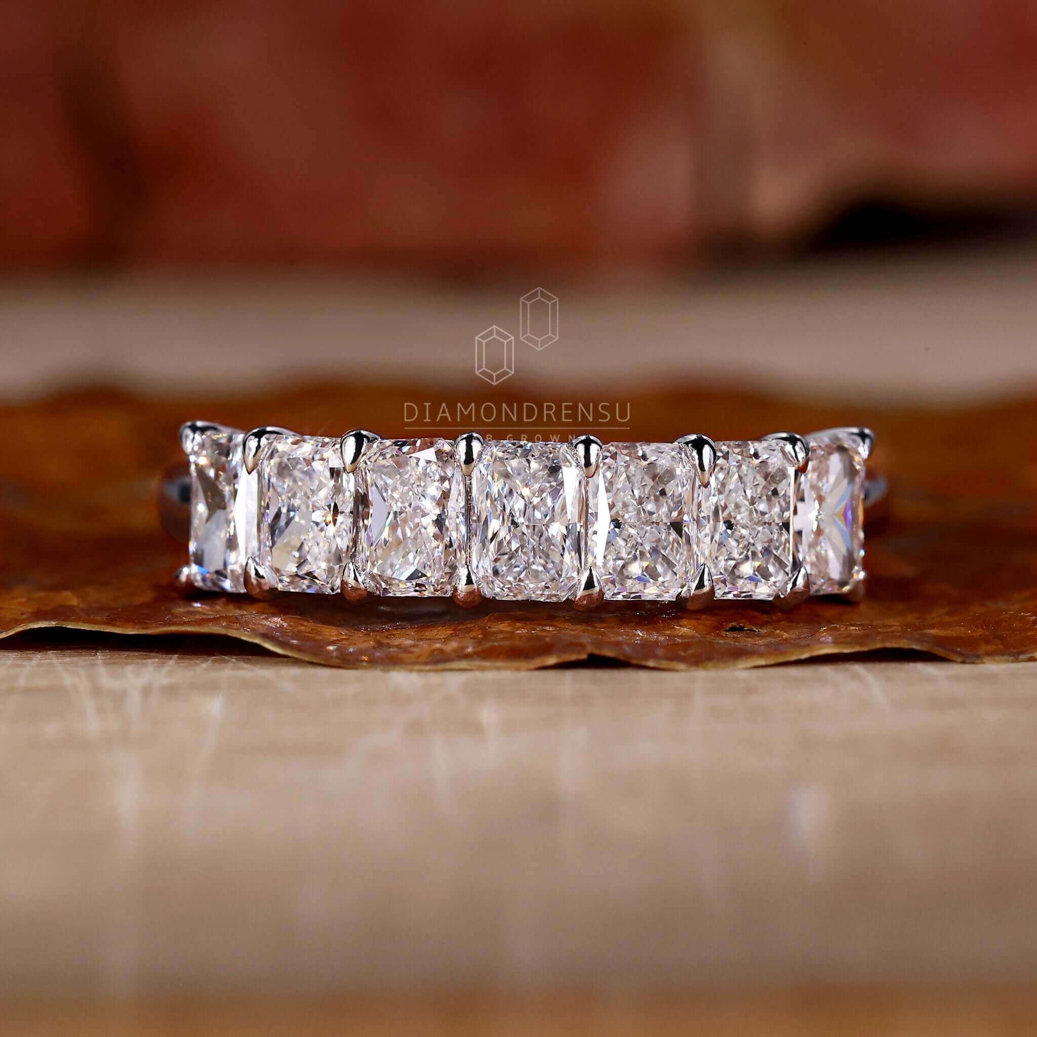 Radiant Cut Lab Grown Diamond Eternity Wedding Band - Diamondrensu Radiant Cut Lab Grown Diamond Eternity Wedding Band - Diamondrensu