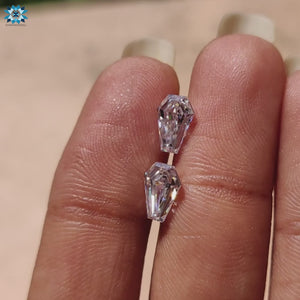 Coffin cut antique loose moissanite stones available in pairs from 0.50 to 4.0 carats.
