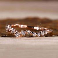 round cut diamond wedding band