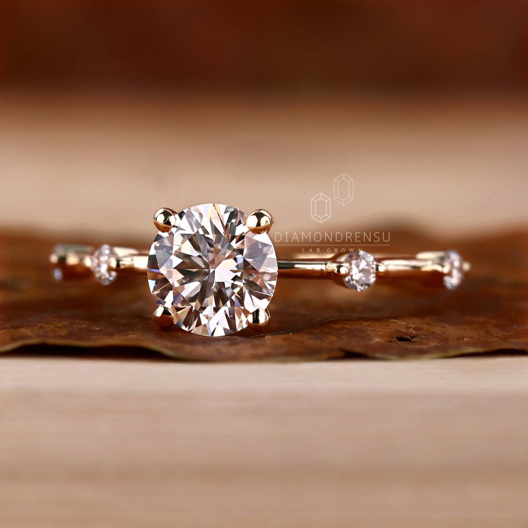 distance pave engagement ring