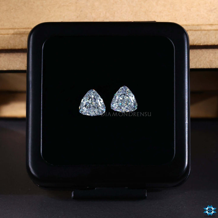 Trillion Step Cut available in loose moissanite with antique styling.

