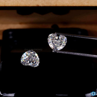 2 Heart Cut Moissanite stones, ideal for earring settings.
