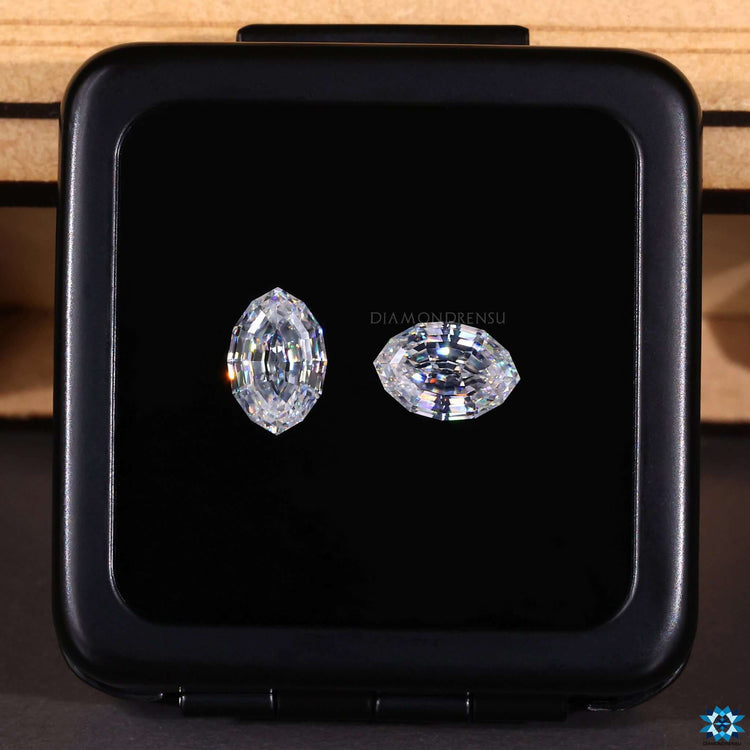 Two Moval Cut Moissanite stones from Diamondresnu.