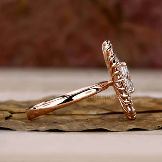 lab created diamond engagement ring