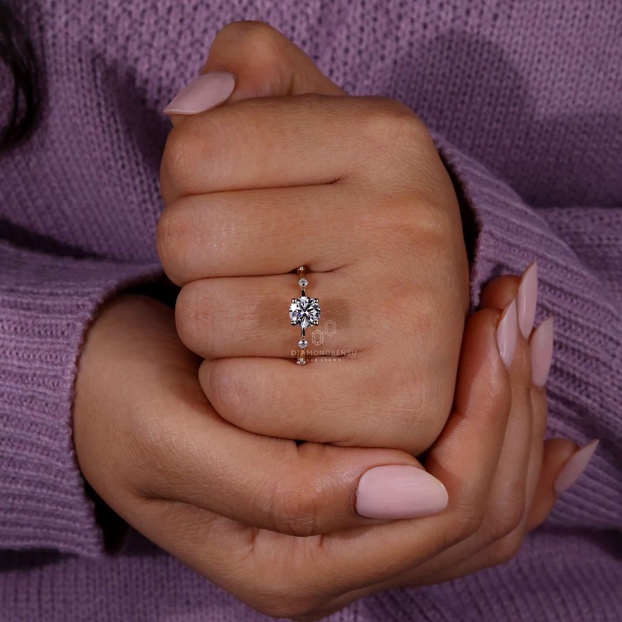 distance pave engagement ring