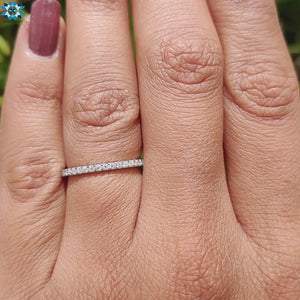 Classic moissanite wedding band designed for an everlasting symbol of love.