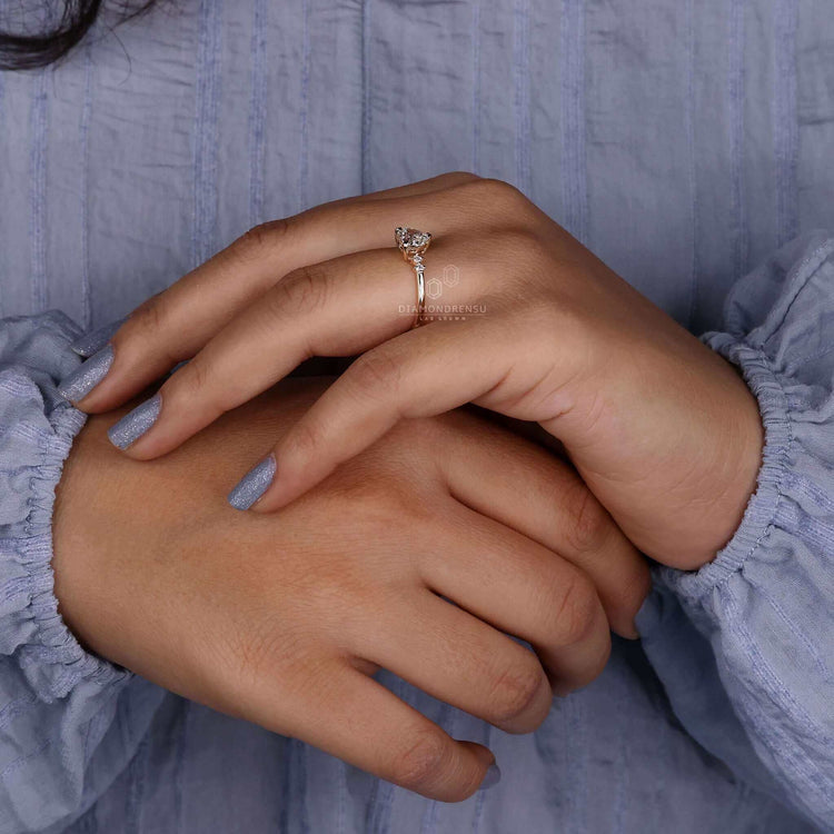 lab created diamond engagement ring