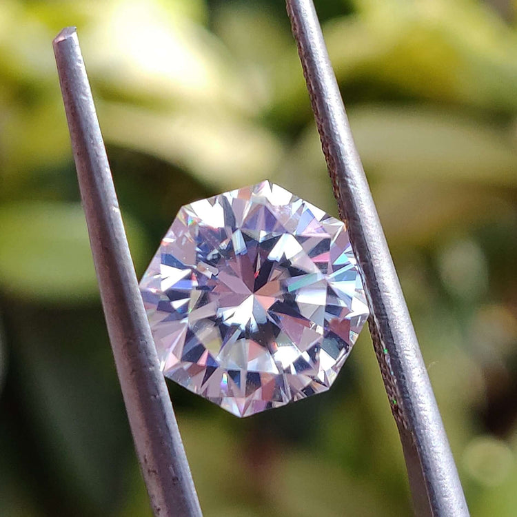 1.96 carat octagon cut moissanite loose stone.
