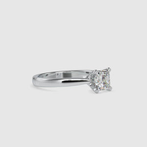 Diamond solitaire ring in a simple engagement ring style with tapered shank
