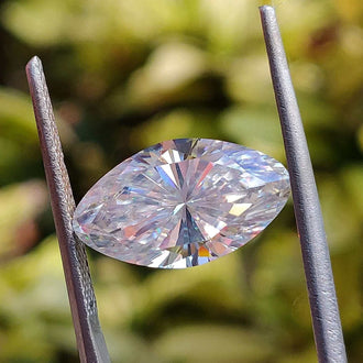 Moval Cut Moissanite in 3.43 carat Moissanite designed for engagement rings by Diamondrensu Moissanite.