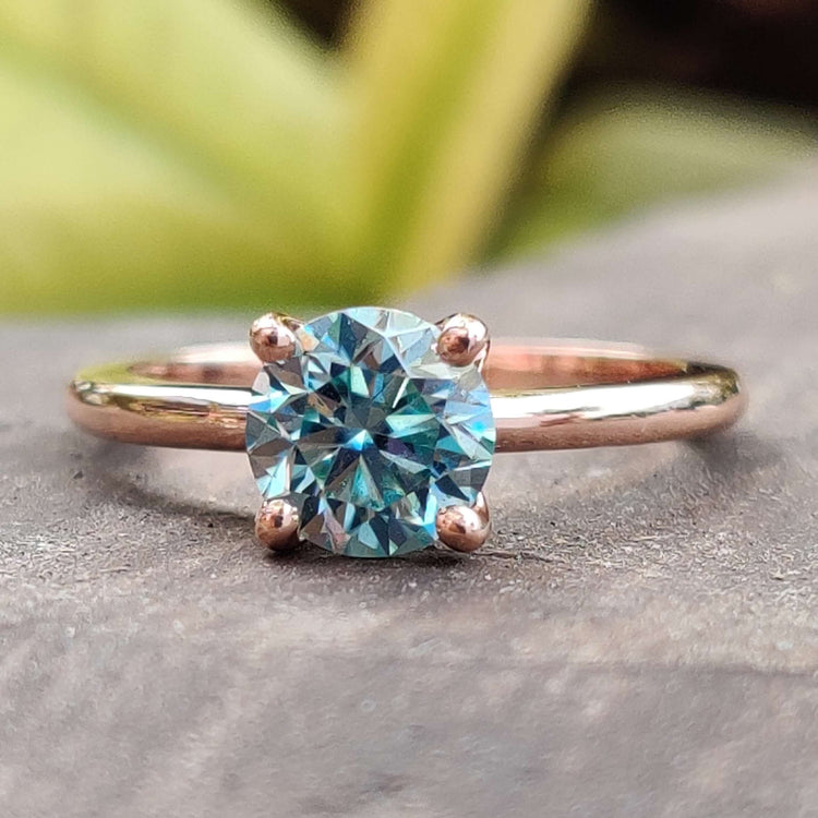 Elegant Blue Moissanite Ring crafted with perfection.
