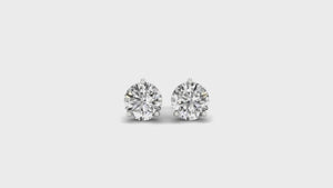 Timeless round diamond stud earrings in a 3 prong setting, perfect for everyday wear.
