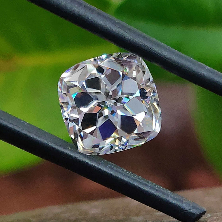 Cushion Rensu Cut shown as a loose moissanite from Diamondresnu.
