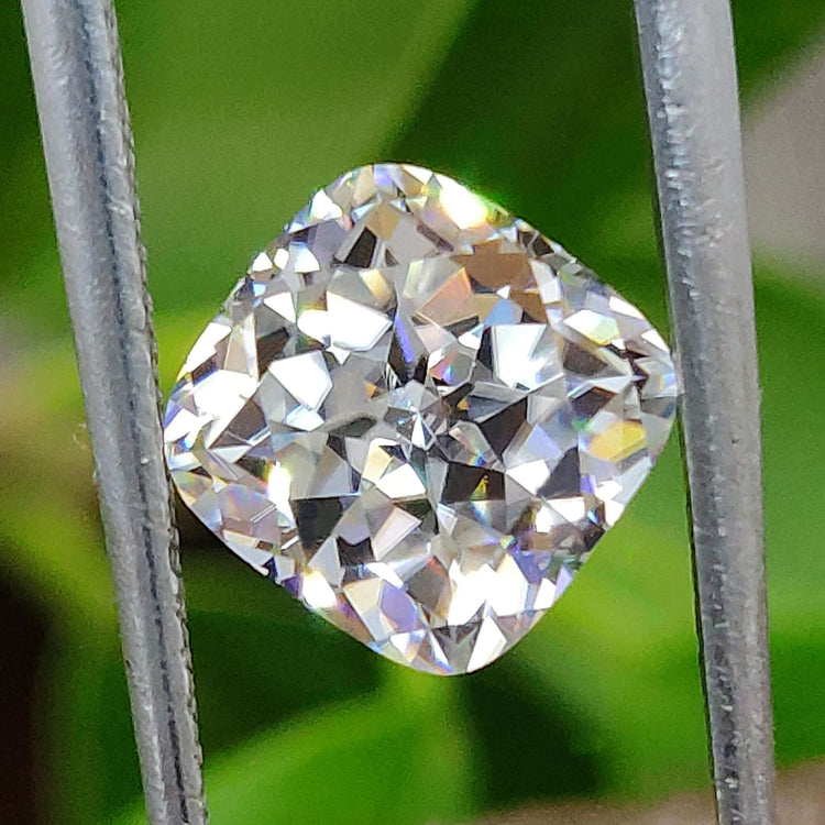 Cushion Rensu cut moissanite available for custom designs.
