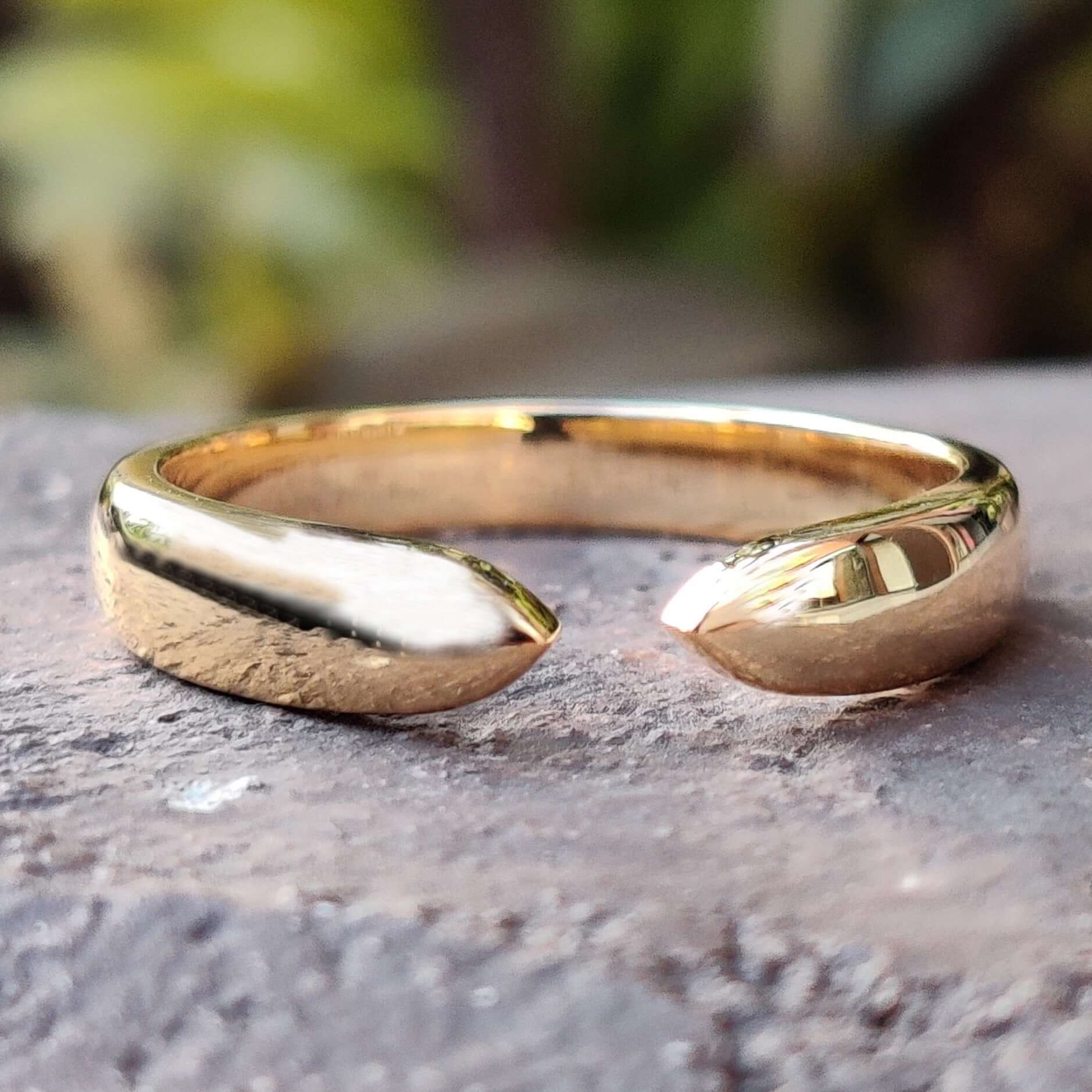 Unique Tapered Style Open Gap Comfort-fit Wedding Band Unique Tapered Style Open Gap Comfort-fit Wedding Band