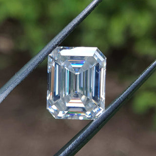 Emerald cut moissanite listed for custom jewelry.