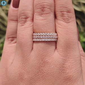 Full eternity wedding band designed for stacking bands.