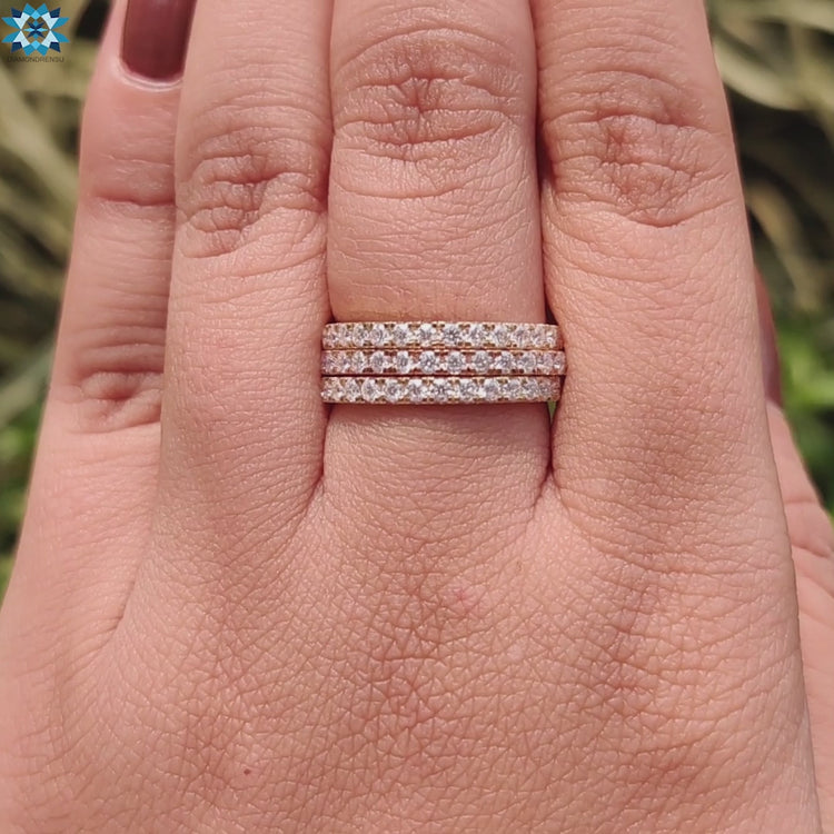 Full eternity wedding band designed for stacking bands.