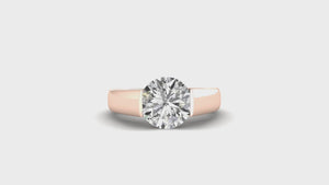 Mens wedding band in cathedral setting with IGI certified diamonds.